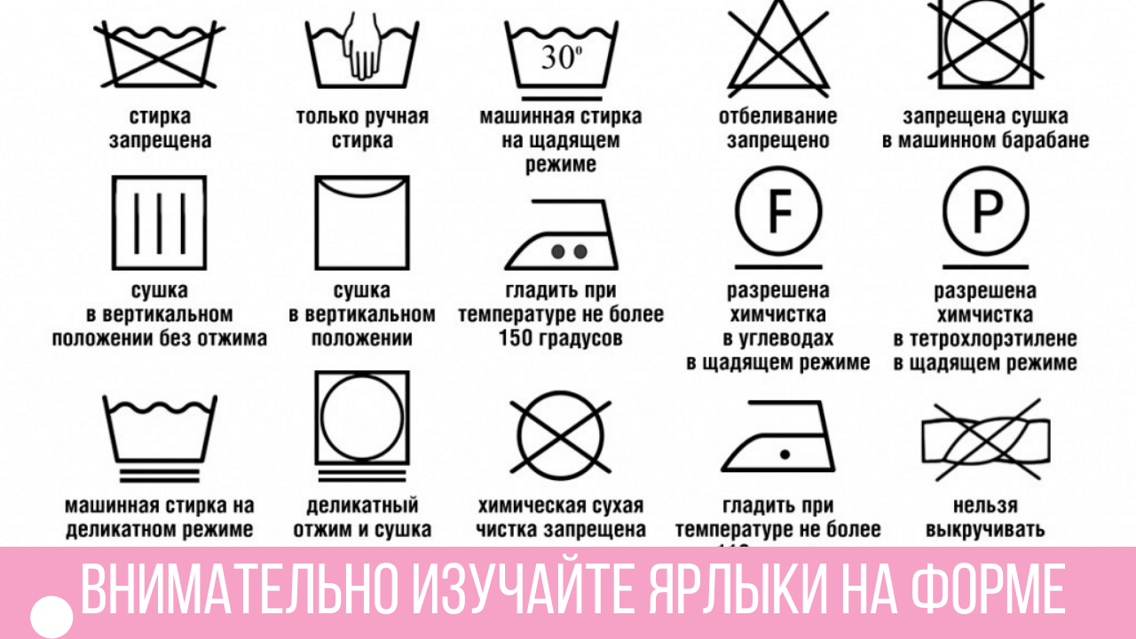 Стирка символы на одежде в стиральной машине